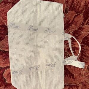 White Tote Bag with Pink Logo